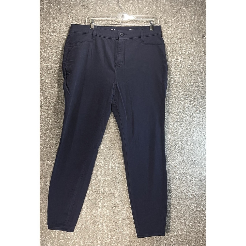 Gap Stretch Skinny Pants Womens 14 Navy Blue Mid Rise Chino Pants‎ Casual NWT